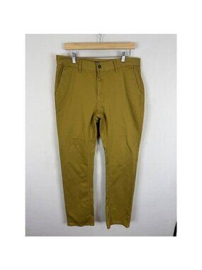 KR3W Denim KSLIM Mens Mustard Yellow Ochre Slim Fit Chino Skate Pants Size 34x32